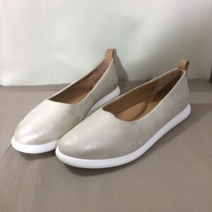 NEW Kenneth Cole Gentle Souls Bella Leather Flats Slip On Metallic Size 11